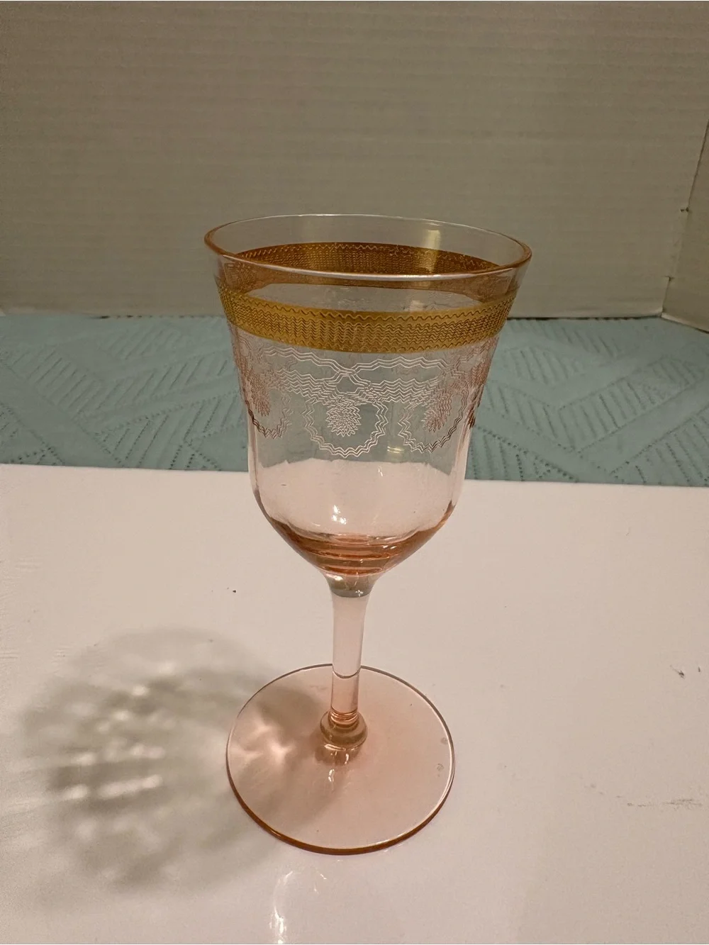 Rare Antique Morgantown Morgana Pink Depression Glass Wine Goblet